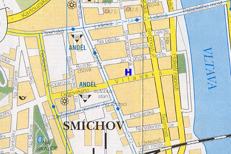 mapa prahy - hotel Berlin