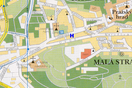 mapa prahy - hotel Domus Henrici