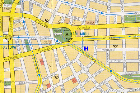 mapa prahy - hotel Tosca